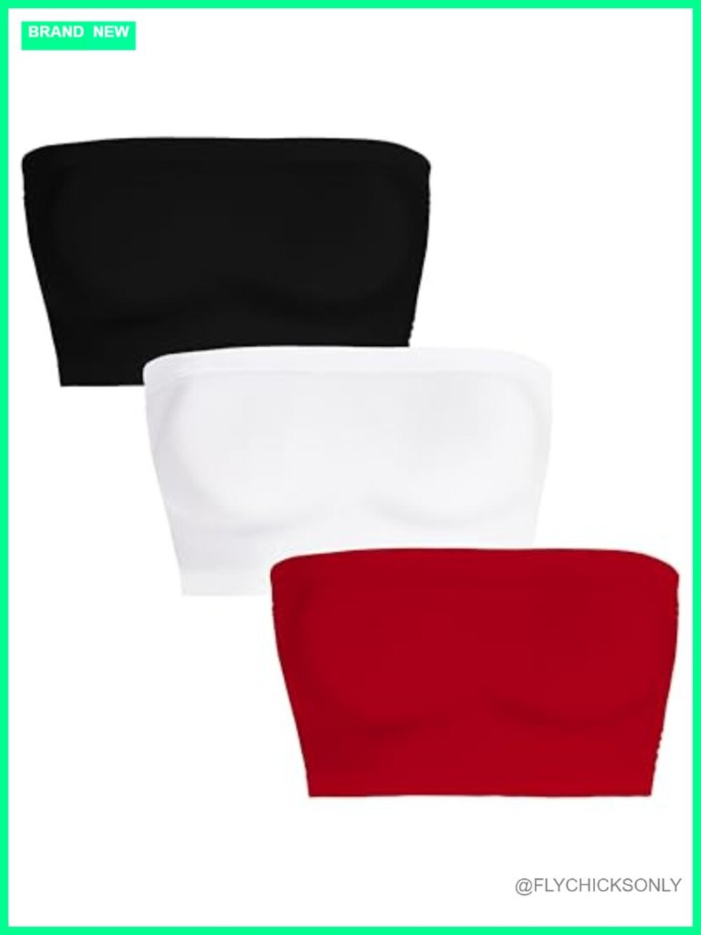 Nylon Spandex Tube Top Strapless Crop Top Sleeveless Layering Summer Essential